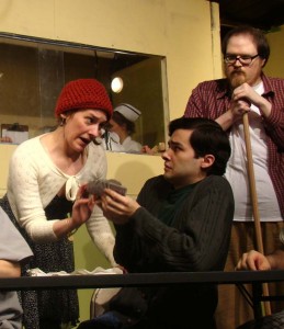 Billy Bibbit (Michael Pray) recoils from Candy (Stacie Beland) after confessing his virginity.